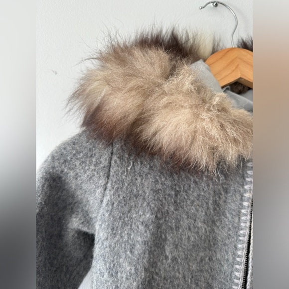 Genuine Handcrafted Wool/Fur ParkaEmbroidered Details-By “Labrador Handicraft” - Picture 4 of 13